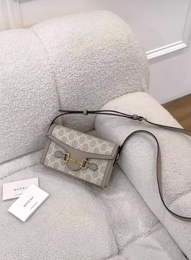 Gucci 1955橫式手機包 米白色