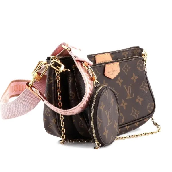Louis Vuitton Multi Pochette Accessoires 三合一斜背包 粉色