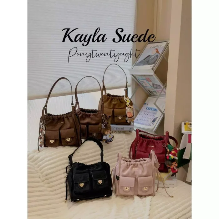 泰國🇹🇭 Pony-Kayla麂皮愛心雙口袋包