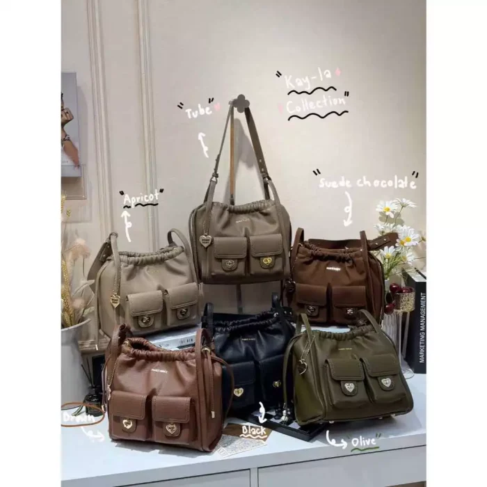 <預購>泰國🇹🇭 Pony-Kayla皮革愛心雙口袋包